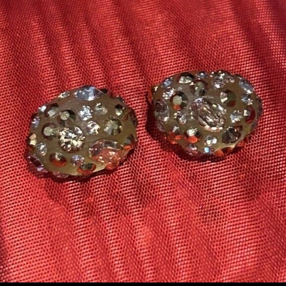 ALEXIS BITTAR “Cosmic Dust” Swarovski Crystal Lucite EARRINGS - Picture 3 of 9